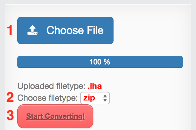 How to convert LHA files online to ZIP